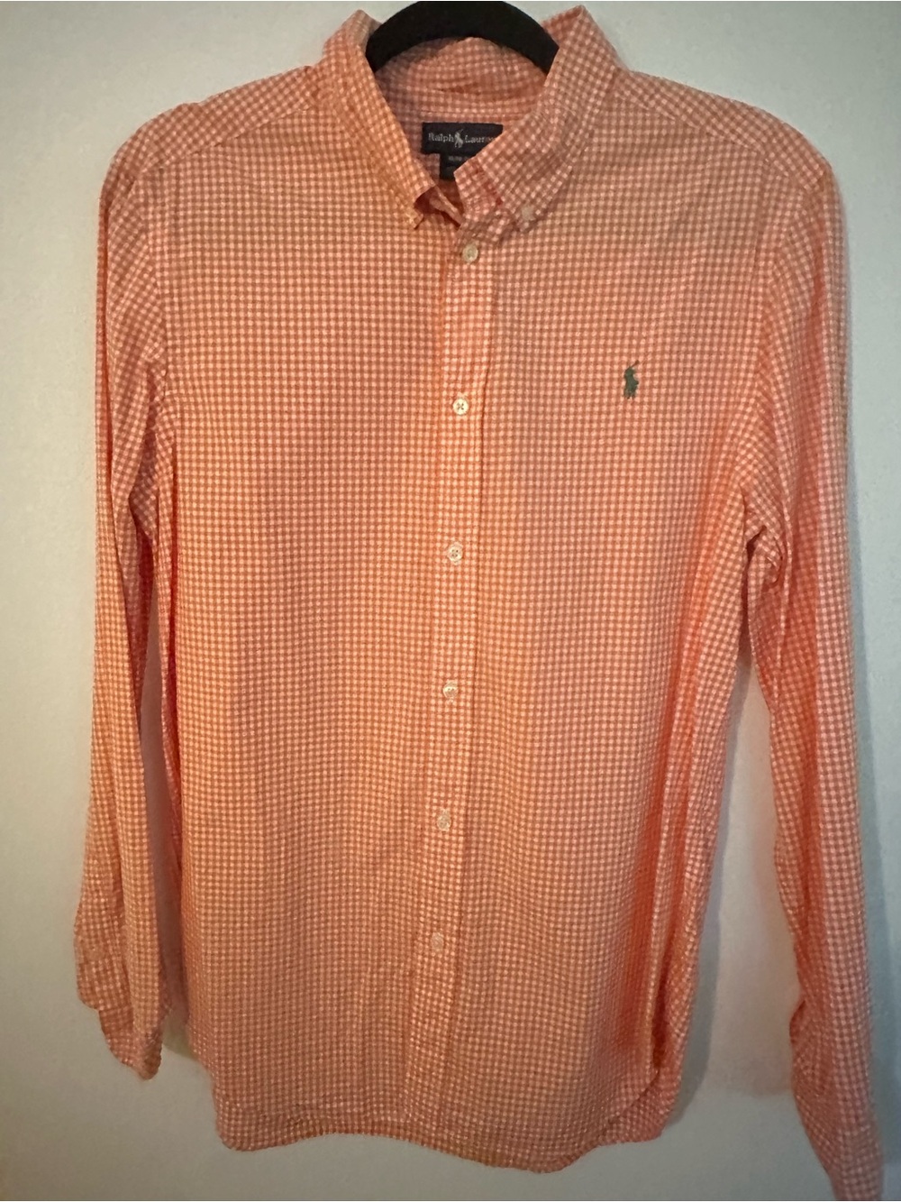 Ralph Lauren Peach Gingham Button-Down Shirt